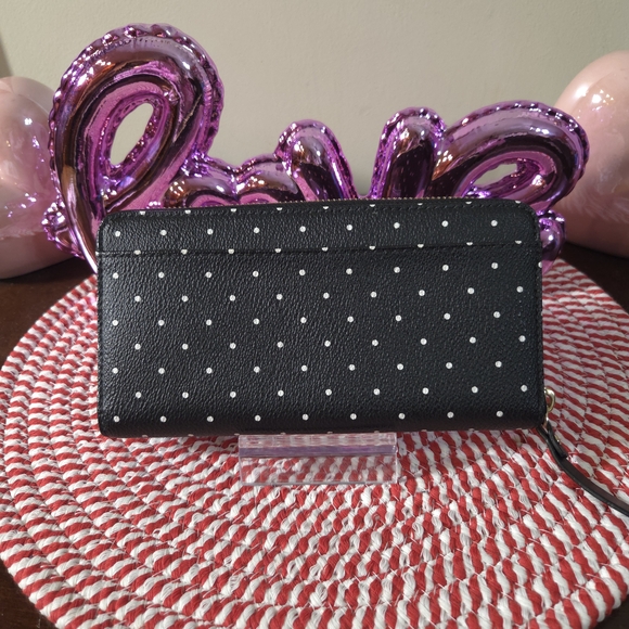 EUC Kate Spade Black/White Polka Dot Wallet - Picture 3 of 7
